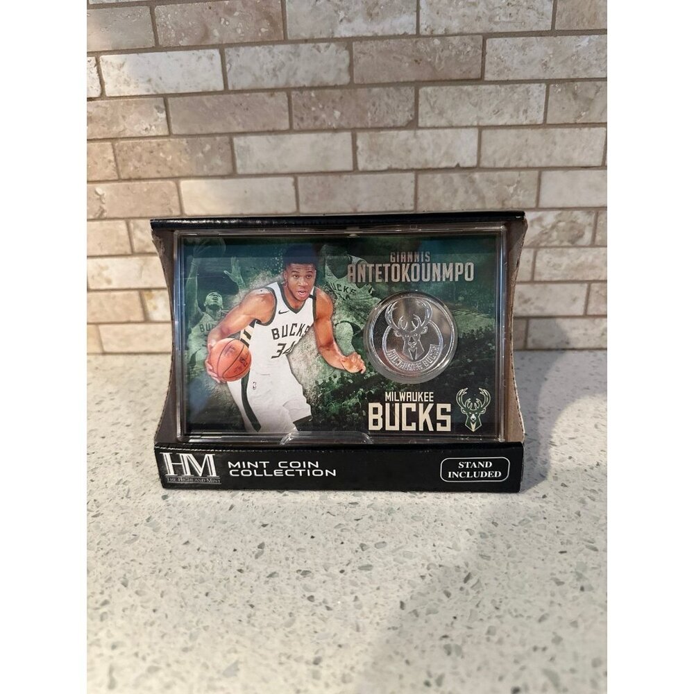 Highland Mint NBA Milwaukee Bucks Giannis Antetokounmpo Silver Coin Card